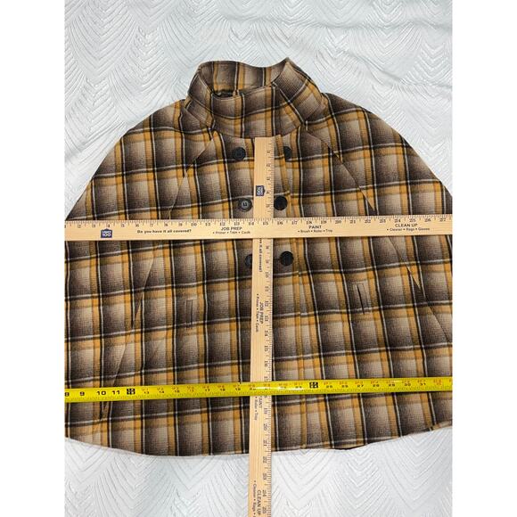 Tahari Arthur S. Levine Wool-Blend Plaid Cape Coat – Size 10. Sale!! - Picture 14 of 15